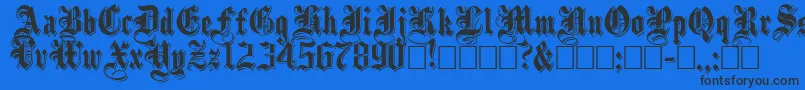 ShadowedblackNormal Font – Black Fonts on Blue Background