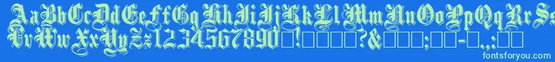 ShadowedblackNormal Font – Green Fonts on Blue Background