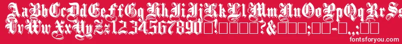 ShadowedblackNormal Font – White Fonts on Red Background