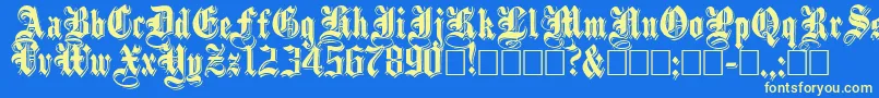 ShadowedblackNormal Font – Yellow Fonts on Blue Background