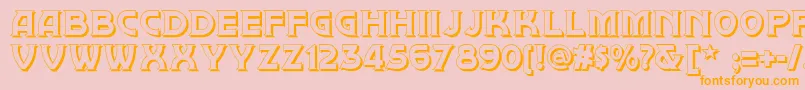 Brownwood Shadow Nf-Schriftart – Orangefarbene Schriften auf rosa Hintergrund