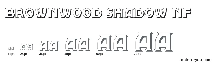 Размеры шрифта Brownwood Shadow Nf