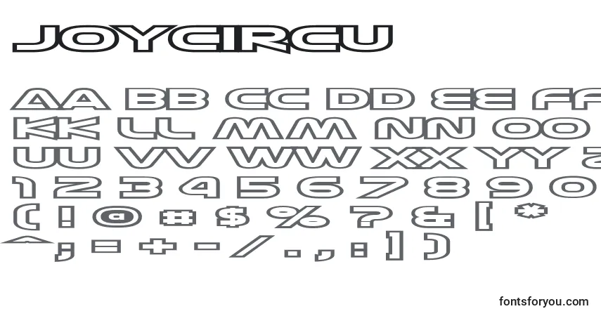 Joycircu-fontti – aakkoset, numerot, erikoismerkit