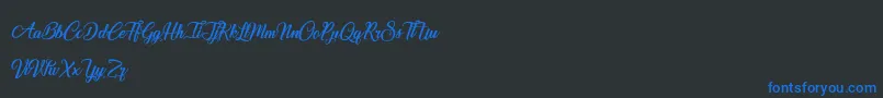 SpecialValentine Font – Blue Fonts on Black Background