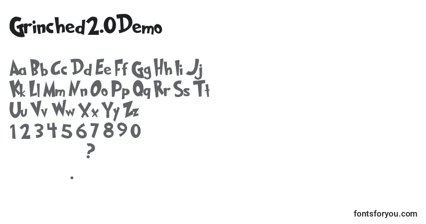Шрифт Grinched2.0Demo – алфавит, цифры, специальные символы