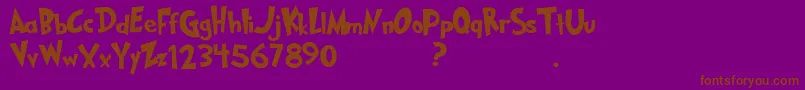 Grinched2.0Demo-fontti – ruskeat fontit violetilla taustalla