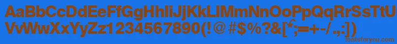 HelbablackdbNormal Font – Brown Fonts on Blue Background