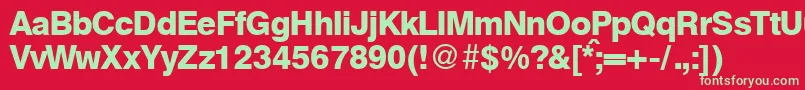 HelbablackdbNormal Font – Green Fonts on Red Background
