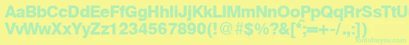 HelbablackdbNormal Font – Green Fonts on Yellow Background