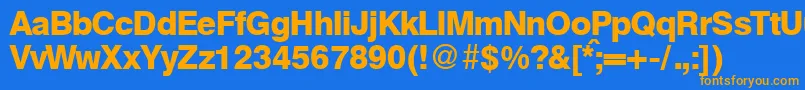 HelbablackdbNormal Font – Orange Fonts on Blue Background