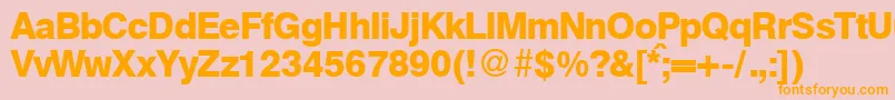 HelbablackdbNormal Font – Orange Fonts on Pink Background