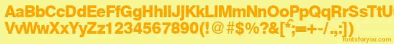 HelbablackdbNormal Font – Orange Fonts on Yellow Background