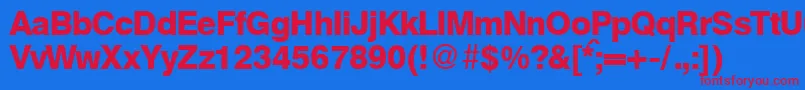 HelbablackdbNormal Font – Red Fonts on Blue Background