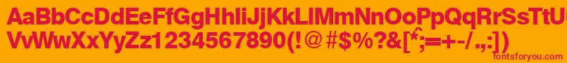 HelbablackdbNormal Font – Red Fonts on Orange Background