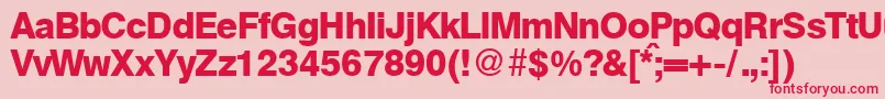 フォントHelbablackdbNormal – ピンクの背景に赤い文字
