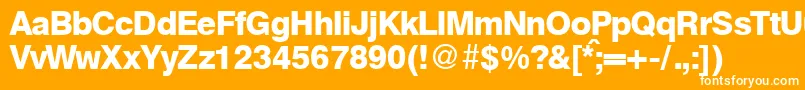 Czcionka HelbablackdbNormal – białe czcionki na pomarańczowym tle