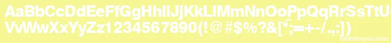 フォントHelbablackdbNormal – 黄色い背景に白い文字