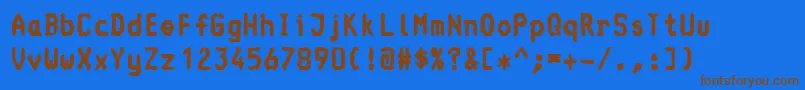 ConsoleBold-Schriftart – Braune Schriften auf blauem Hintergrund