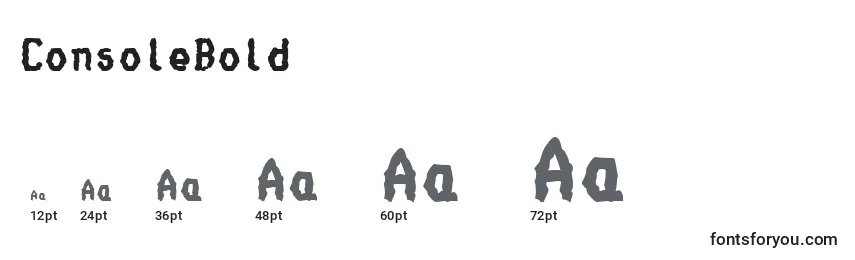 ConsoleBold Font Sizes