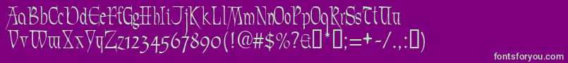 MarmyadoseTM Font – Green Fonts on Purple Background