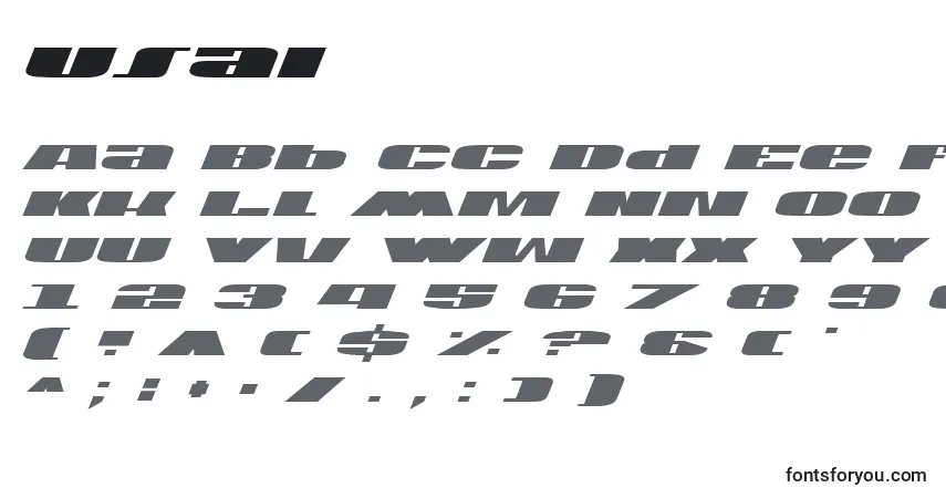 Usai-fontti – aakkoset, numerot, erikoismerkit