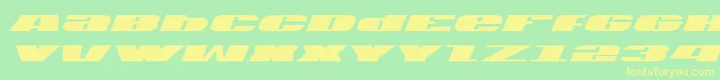 フォントUsai – 黄色の文字が緑の背景にあります
