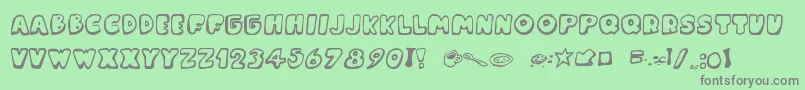 MessyFika Font – Gray Fonts on Green Background