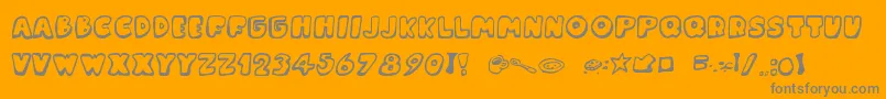 MessyFika-Schriftart – Graue Schriften auf orangefarbenem Hintergrund