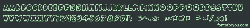 MessyFika Font – Green Fonts on Black Background