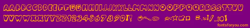 MessyFika Font – Orange Fonts on Purple Background