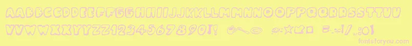 Шрифт MessyFika – розовые шрифты на жёлтом фоне