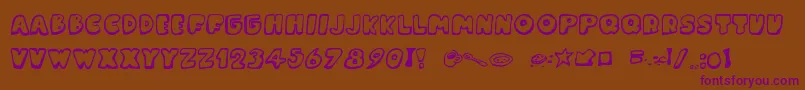 MessyFika Font – Purple Fonts on Brown Background