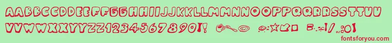 MessyFika Font – Red Fonts on Green Background