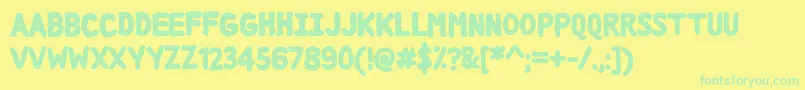 DccCloud Font – Green Fonts on Yellow Background