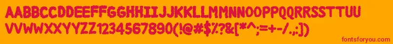 DccCloud Font – Red Fonts on Orange Background