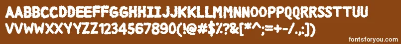 DccCloud Font – White Fonts on Brown Background