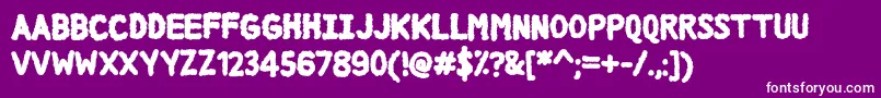 DccCloud-fontti – valkoiset fontit violetilla taustalla