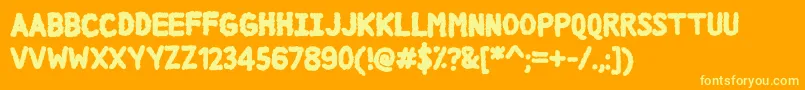 DccCloud Font – Yellow Fonts on Orange Background
