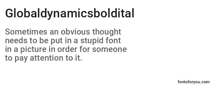 Review of the Globaldynamicsboldital Font