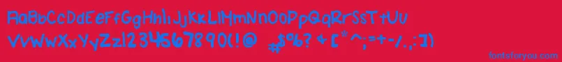AmandaBrodzinskiFont-fontti – siniset fontit punaisella taustalla