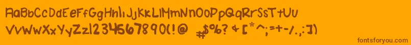 AmandaBrodzinskiFont-Schriftart – Braune Schriften auf orangefarbenem Hintergrund