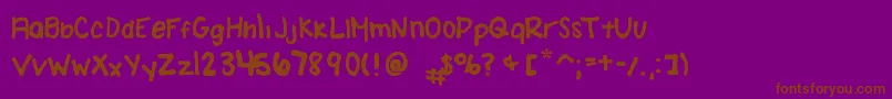 AmandaBrodzinskiFont Font – Brown Fonts on Purple Background