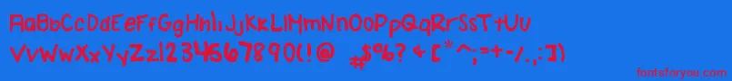 AmandaBrodzinskiFont Font – Red Fonts on Blue Background