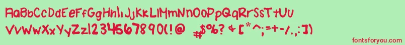 AmandaBrodzinskiFont Font – Red Fonts on Green Background