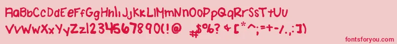 AmandaBrodzinskiFont Font – Red Fonts on Pink Background
