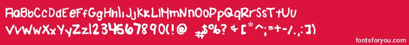 フォントAmandaBrodzinskiFont – 赤い背景に白い文字
