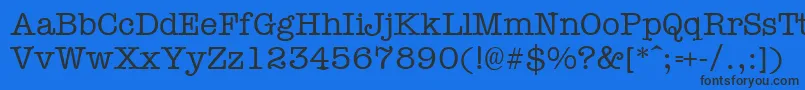 フォントTypewr – 黒い文字の青い背景