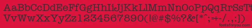 Typewr Font – Black Fonts on Red Background