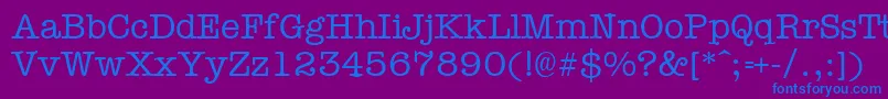 Typewr-fontti – siniset fontit violetilla taustalla