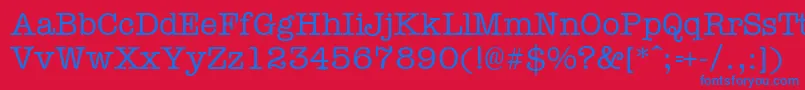 フォントTypewr – 赤い背景に青い文字